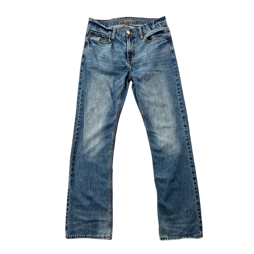 American Eagle Original Boot Jeans Mens 30x34 Blue Denim Faded Casual Western